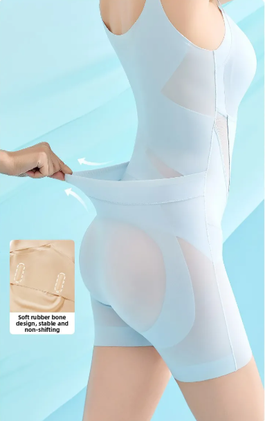 Snap-closure shapewear with soft rubber bone support